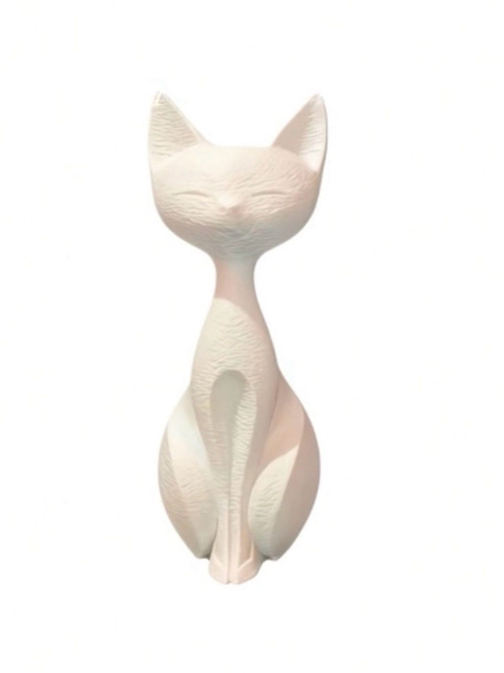 Minimalist Cream Cat Figurine Decorative Accent